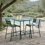 Voir la diapositive 4 : CONCEPT USINE Ensemble table de bar et 2 chaises hautes d'extérieur vert BERGAME