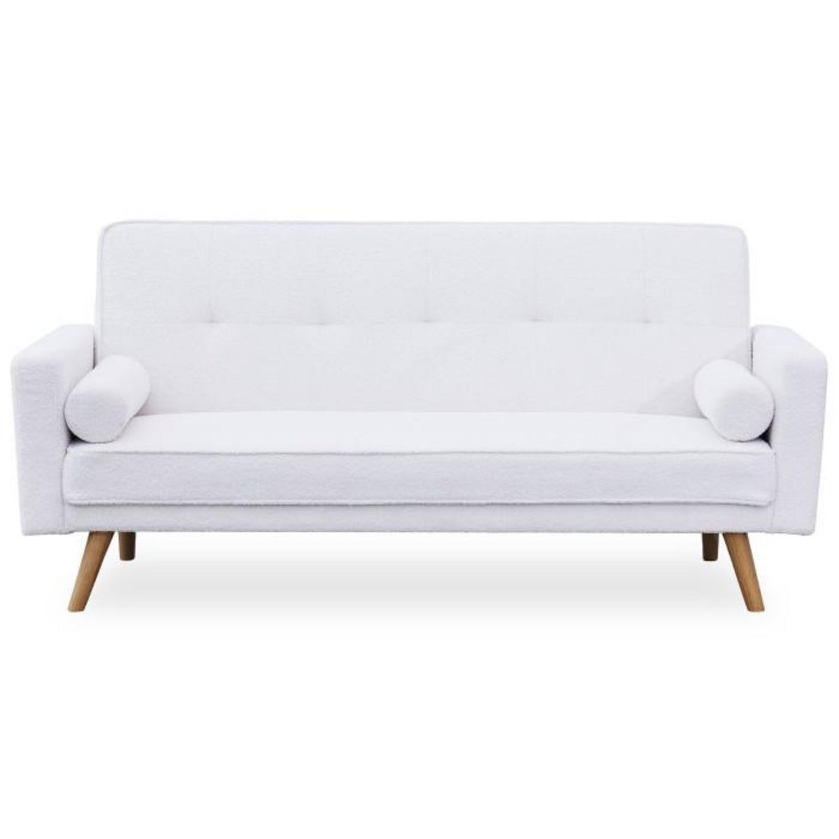 Paris Prix Canapé Convertible 3 Places Bouclette  Navya  186cm Crème