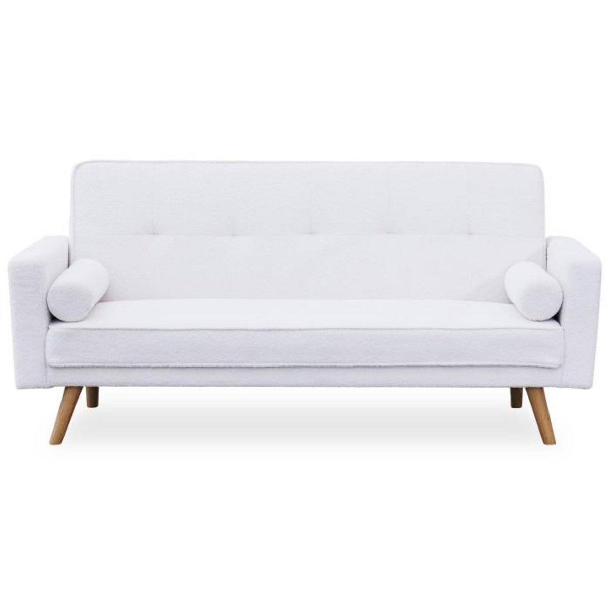 Paris Prix Canapé Convertible 3 Places Bouclette  Navya  186cm Crème