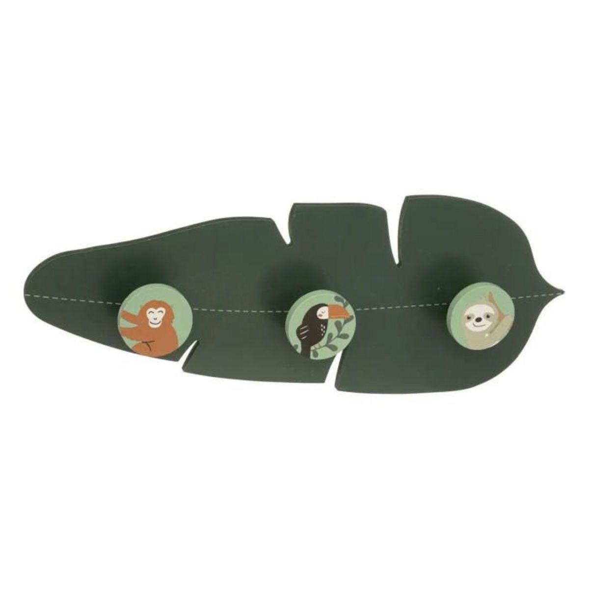 Atmosphera Kids Patère Enfant  Feuille de la Jungle  40cm Vert Foncé