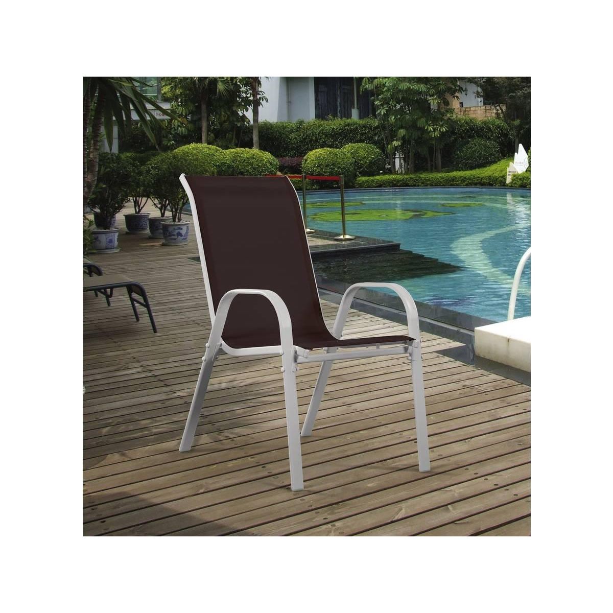 Habitat et Jardin Fauteuil jardin Textilène  Cordoba  - Phoenix - Taupe - Lot de 4