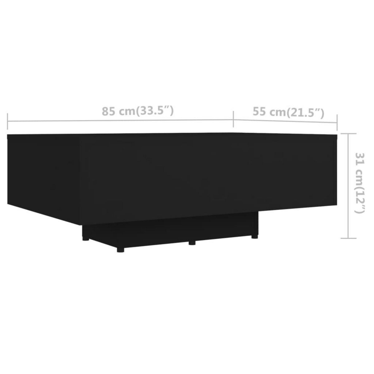 VIDAXL Table basse Noir 85x55x31 cm Bois d'ingenierie