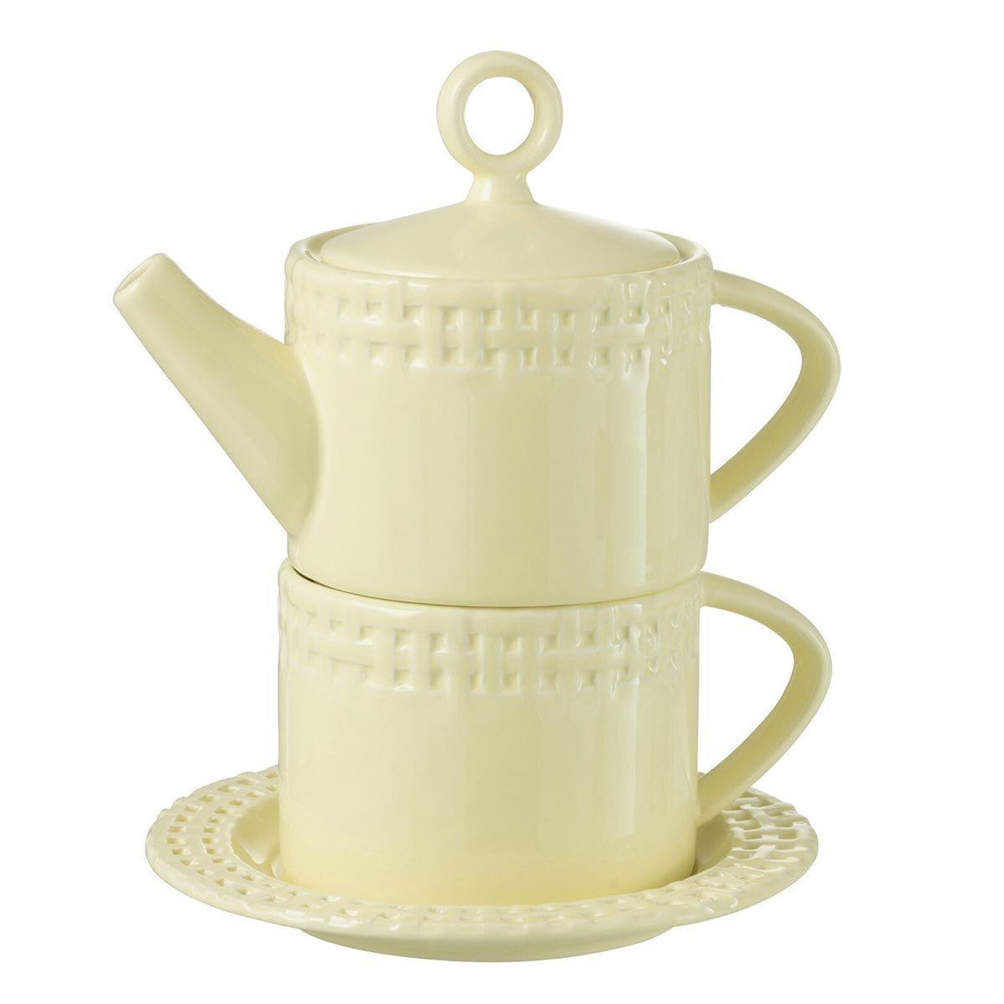 Voir la diapositive 1 : J-LINE Théière & 1 Tasse Design  Vercer  22cm Jaune