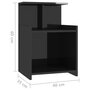 VIDAXL Table de chevet Noir brillant 40x35x60 cm Agglomere