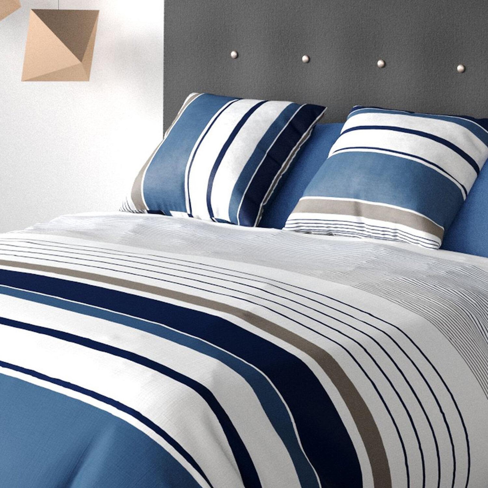 Voir la diapositive 4 : ATELIER DU COTON Parure housse de couette 100%coton 57fils belize