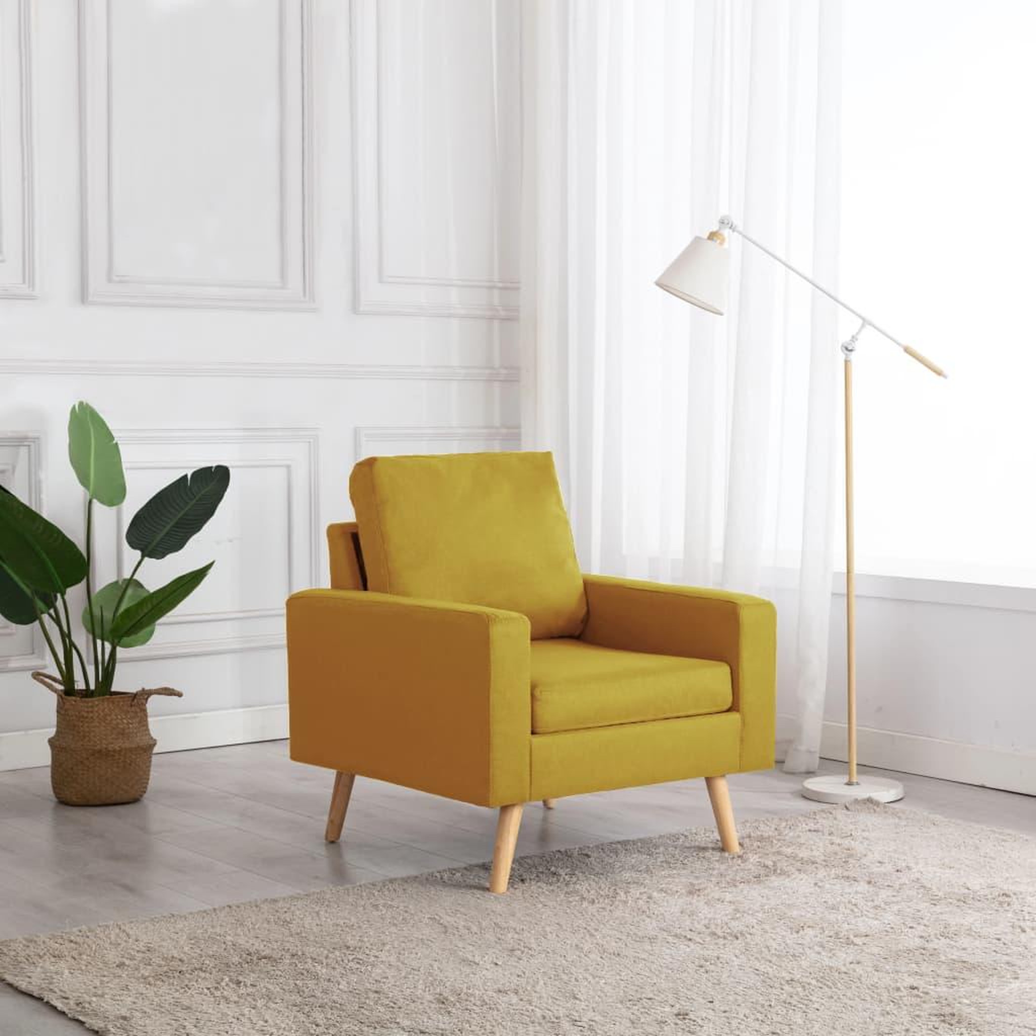 Voir la diapositive 1 : VIDAXL Fauteuil jaune tissu