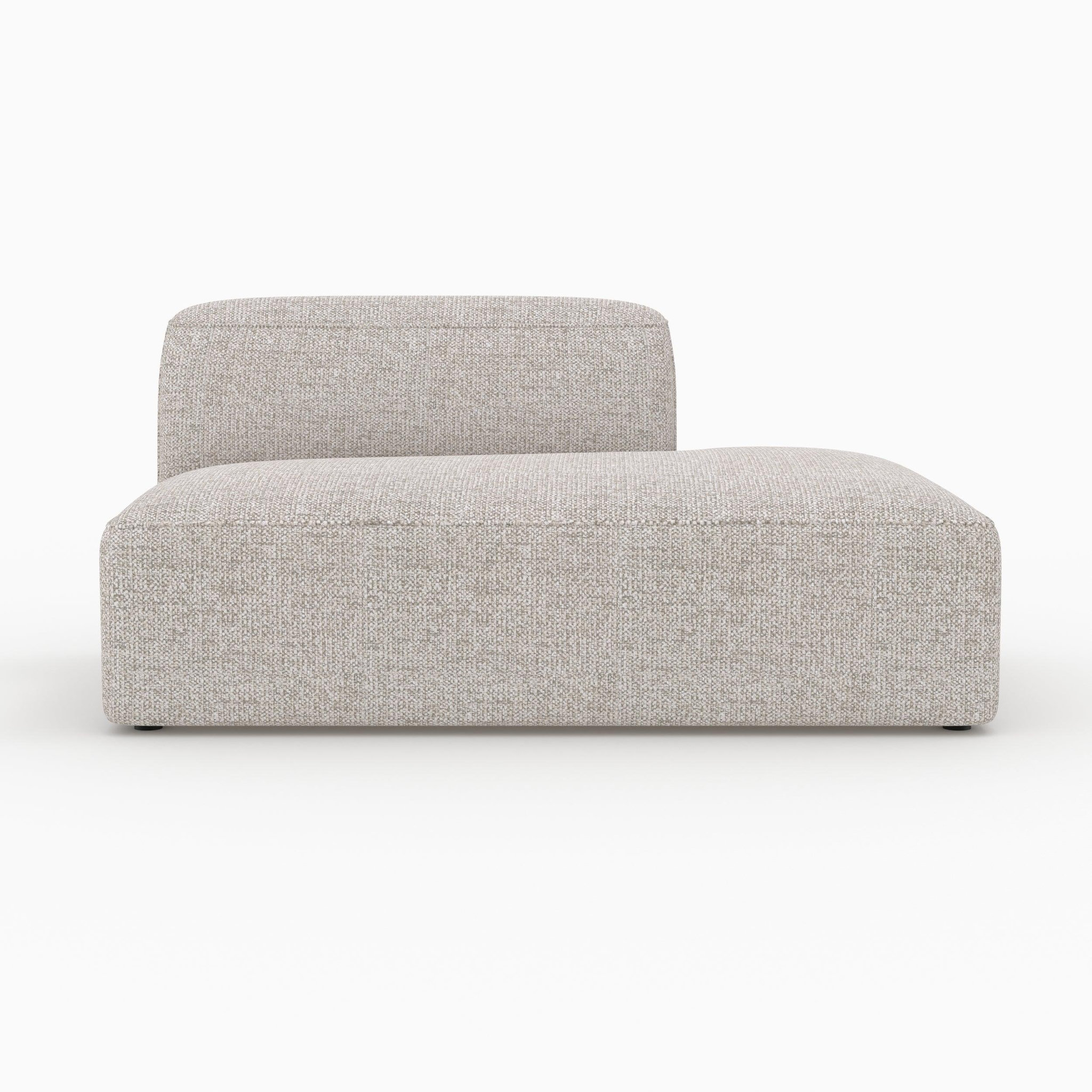 Voir la diapositive 6 : MAISON PAVANE Méridienne dossier à gauche pour canapé modulable en tissu beige-hestia