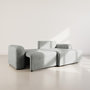 Voir la diapositive 2 : BEST MOBILIER Rebecca - canapé d'angle droit 4 places convertible avec coffre en velours texturé