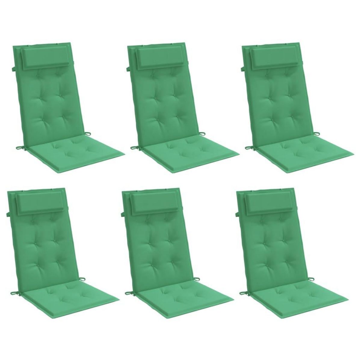 VIDAXL Coussins de chaise a dossier haut lot de 6 vert tissu oxford