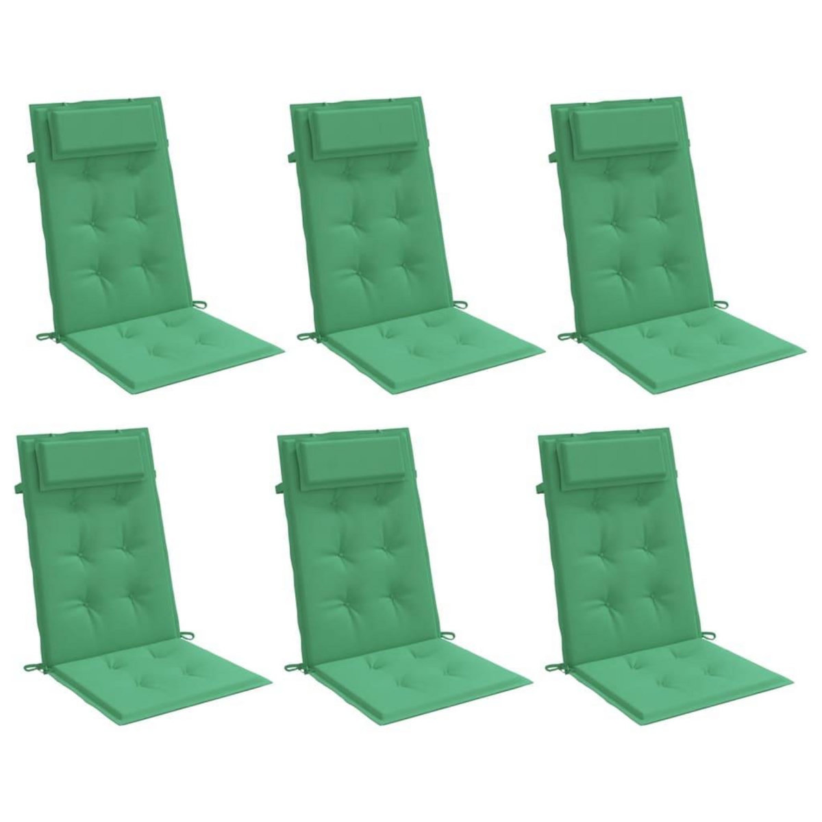 VIDAXL Coussins de chaise a dossier haut lot de 6 vert tissu oxford