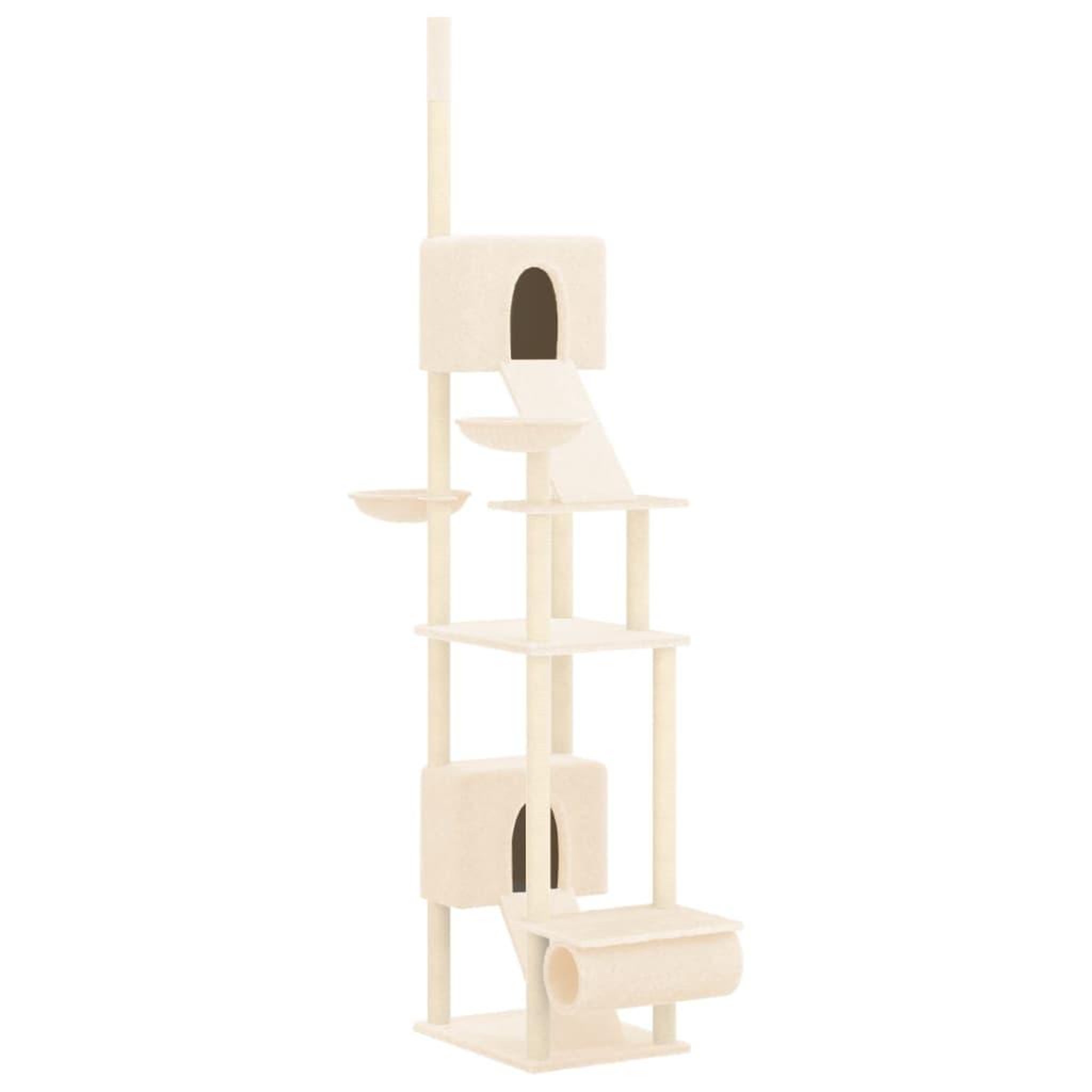Voir la diapositive 2 : VIDAXL Arbre a chat du sol au plafond Creme 277-303 cm