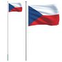 Voir la diapositive 2 : VIDAXL Drapeau tcheque et mat 6,23 m Aluminium