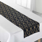 Paris Prix Nappe & Chemin de Table  Elipsa  140x250cm Blanc & Noir