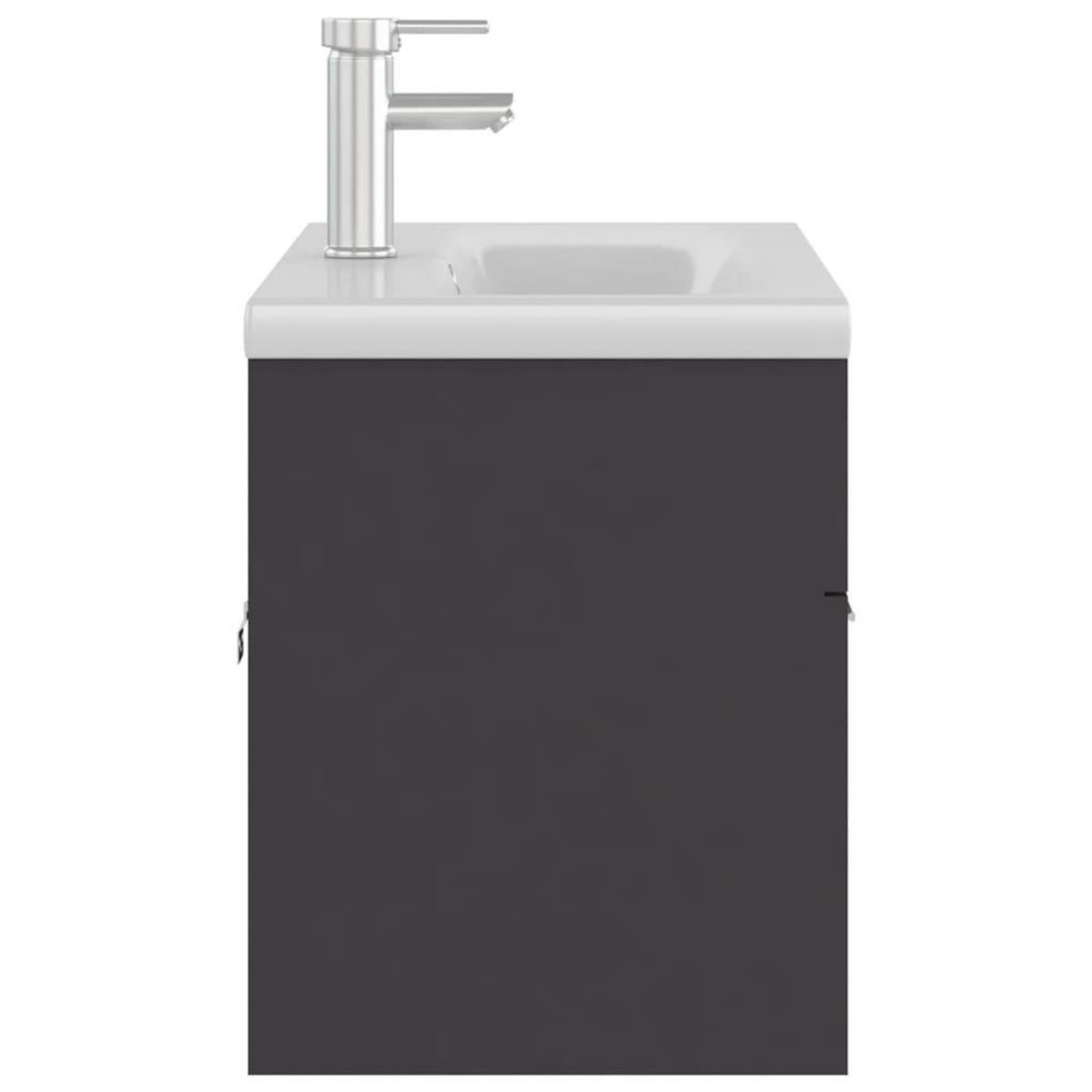 VIDAXL Armoire d'evier avec lavabo integre Gris Agglomere