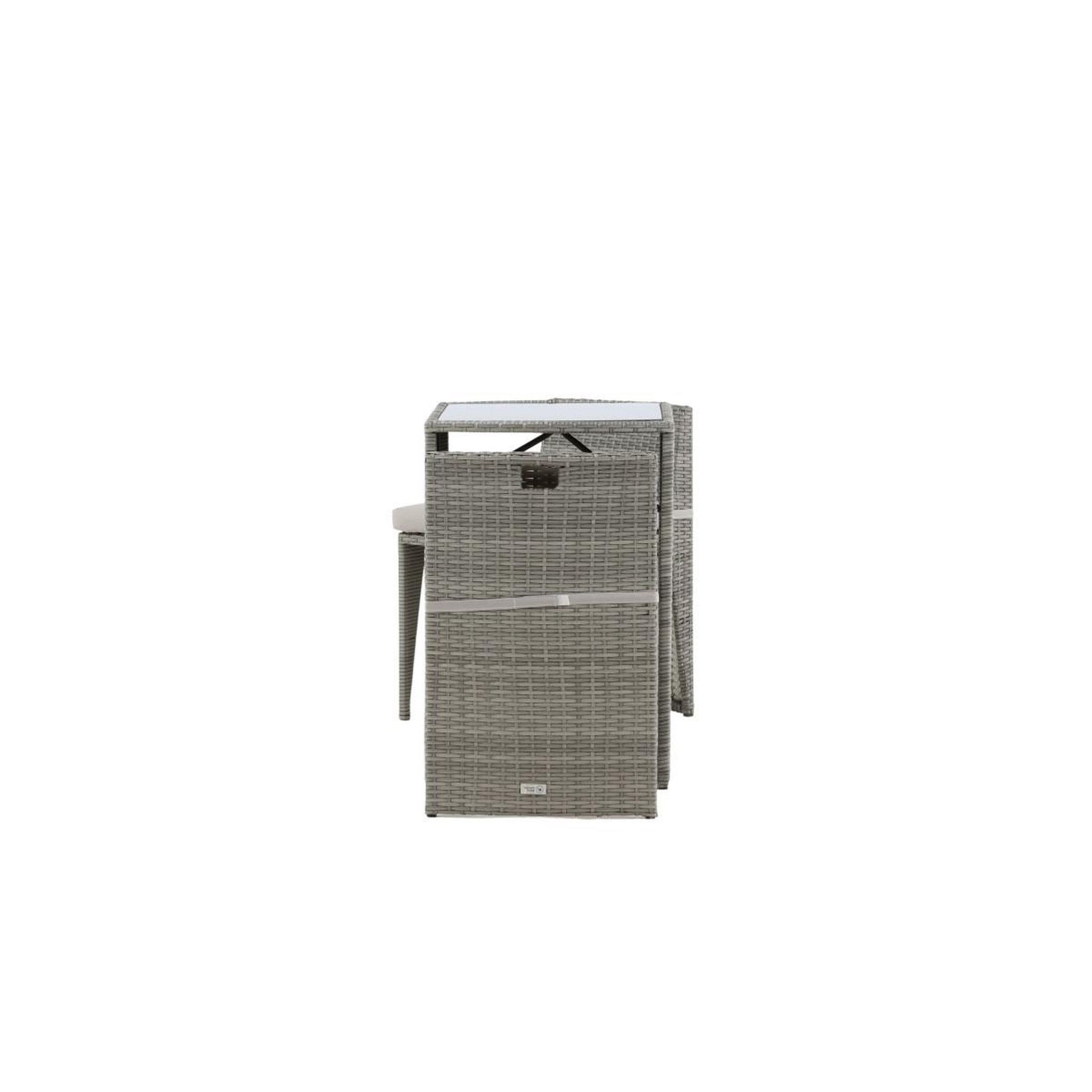 Voir la diapositive 5 : Paris Prix Ensemble table de jardin & 2 chaises  savanna  75cm gris