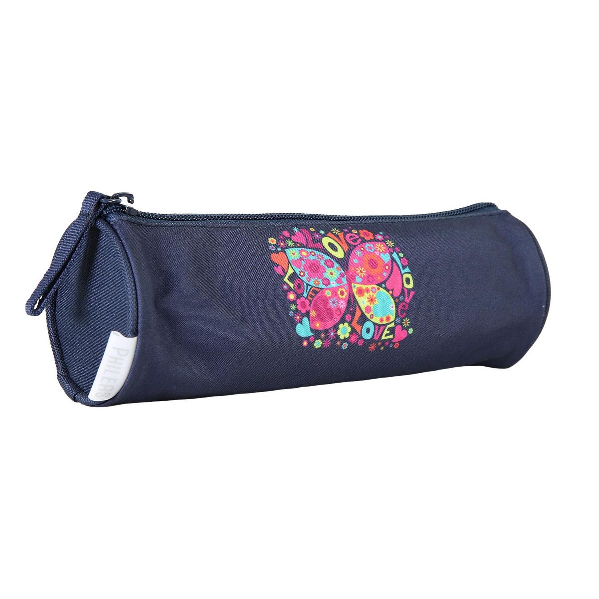 Bagtrotter Bagtrotter - Phileas -Trousse Scolaire Ronde - Marine - 1 Compartiment Zippé - 22x7x7cm - Matière Polyester - Accessoire et Papeterie Scolaire