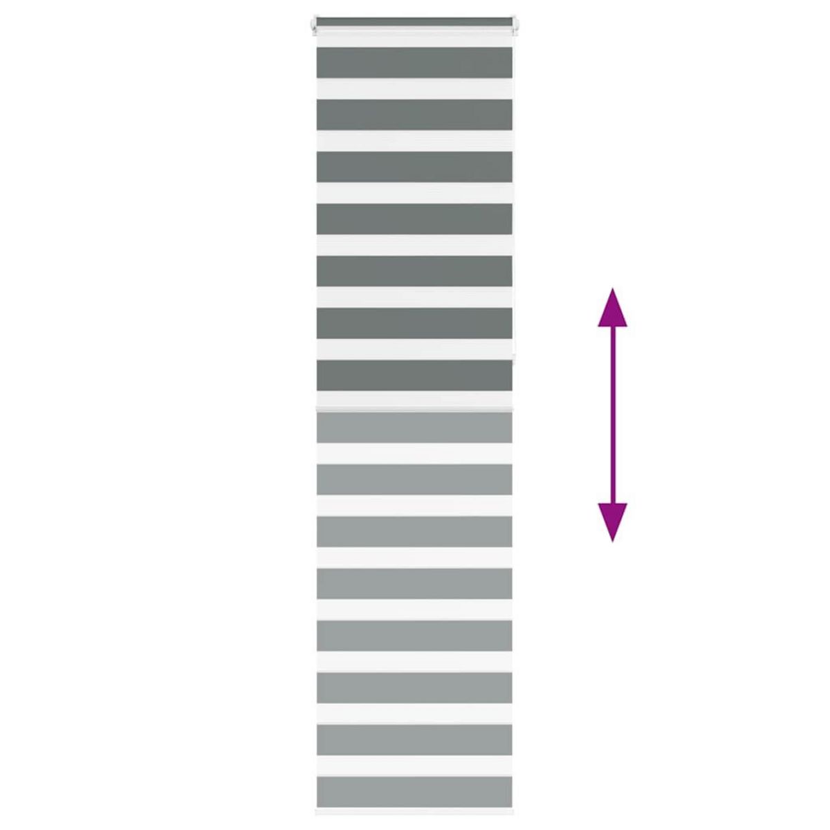 VIDAXL Store zebre gris fonce largeur du tissu 60,9 cm polyester