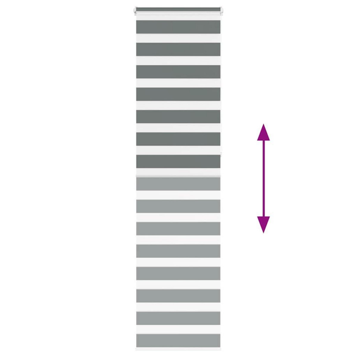 VIDAXL Store zebre gris fonce largeur du tissu 60,9 cm polyester