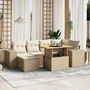 Voir la diapositive 1 : VIDAXL Salon de jardin avec coussins 7 pcs beige resine tressee