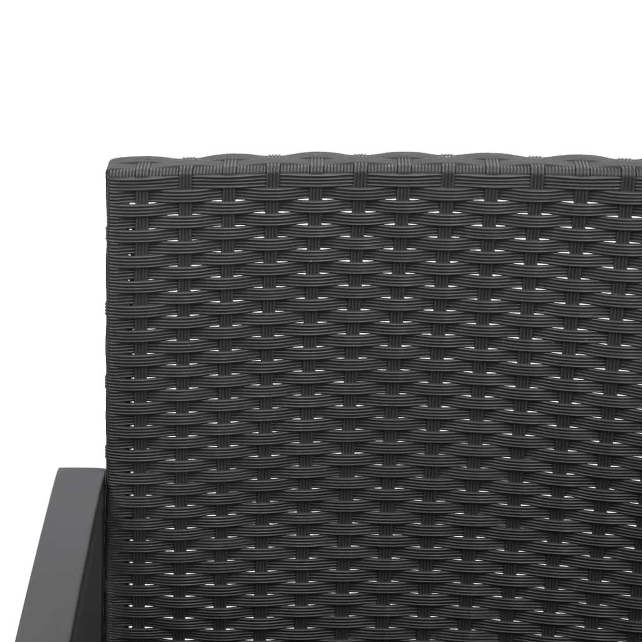 Voir la diapositive 5 : VIDAXL Ensemble a manger de jardin avec coussins 5 pcs noir rotin PP
