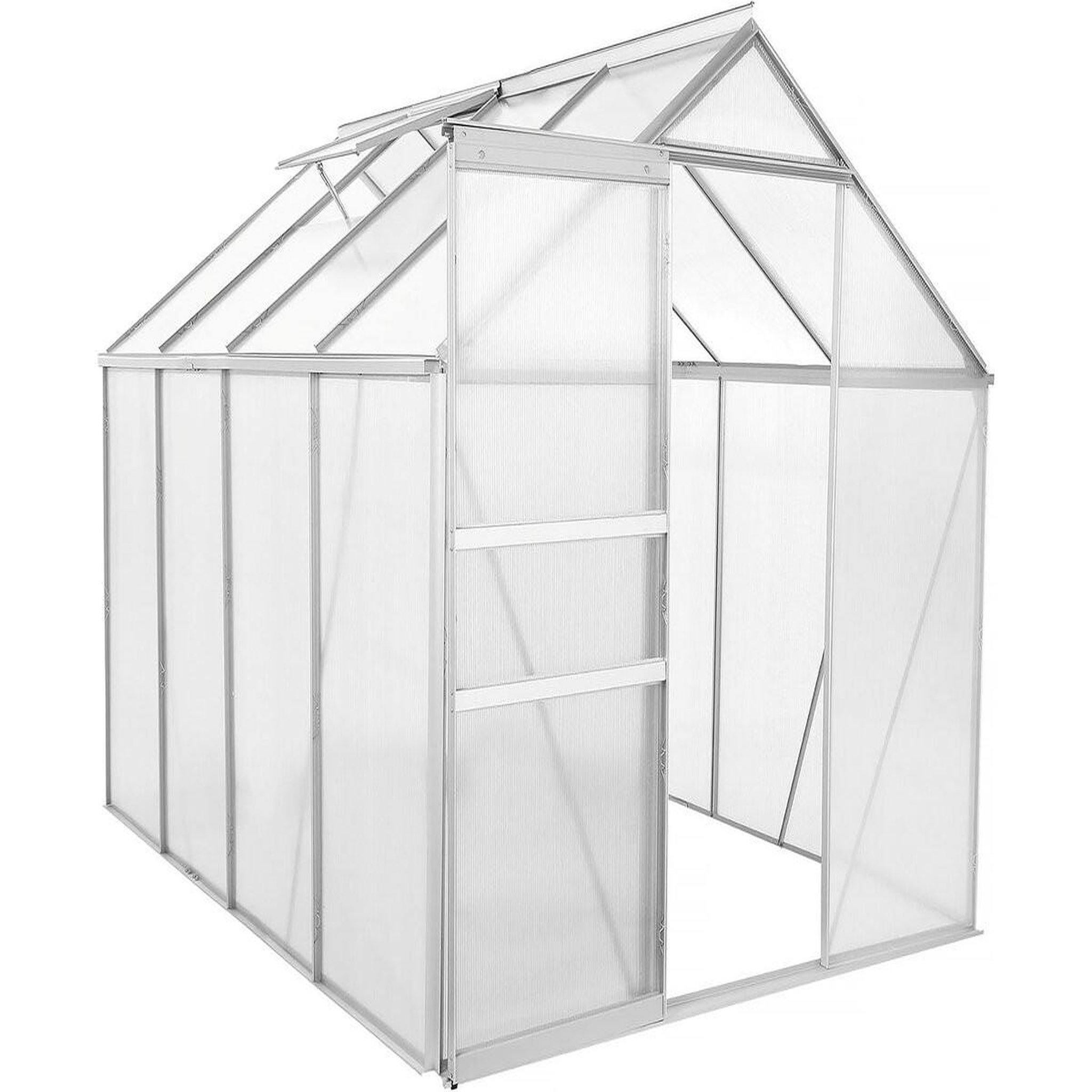 Habitat et Jardin Serre jardin polycarbonate 250 x 190 x 195 cm  basilic  - 4,75 m² - gris
