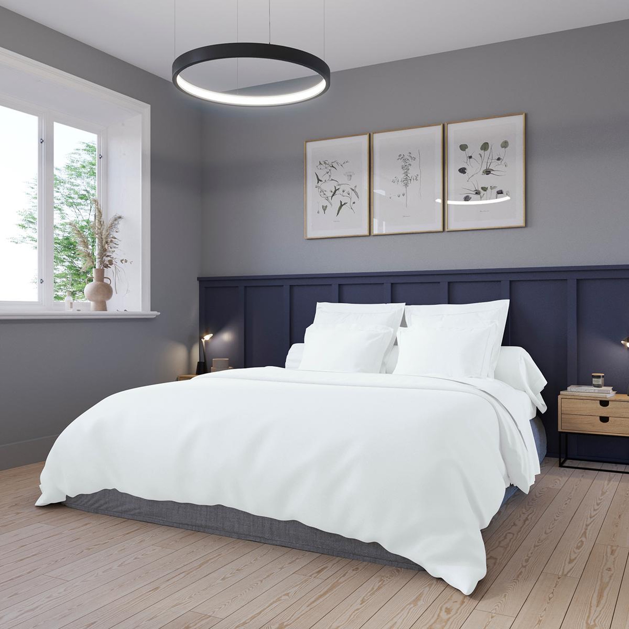 Voir la diapositive 3 : DODO Taie de traversin harmonie satin de coton coloris blanc