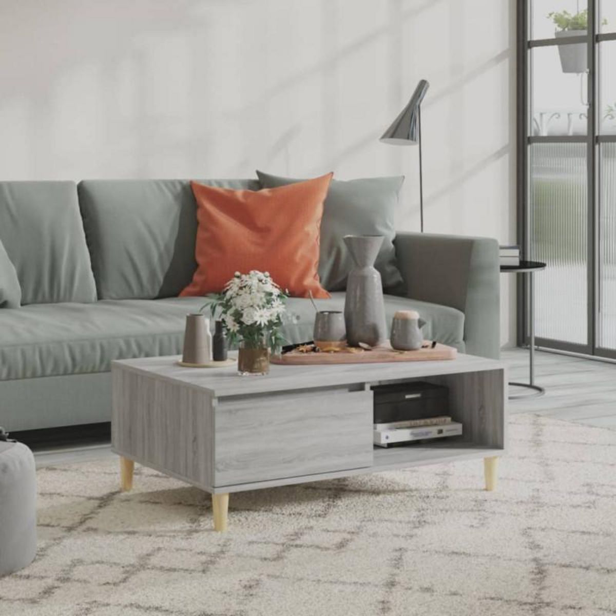 VIDAXL Table basse sonoma gris 90x60x35 cm bois d ingénierie