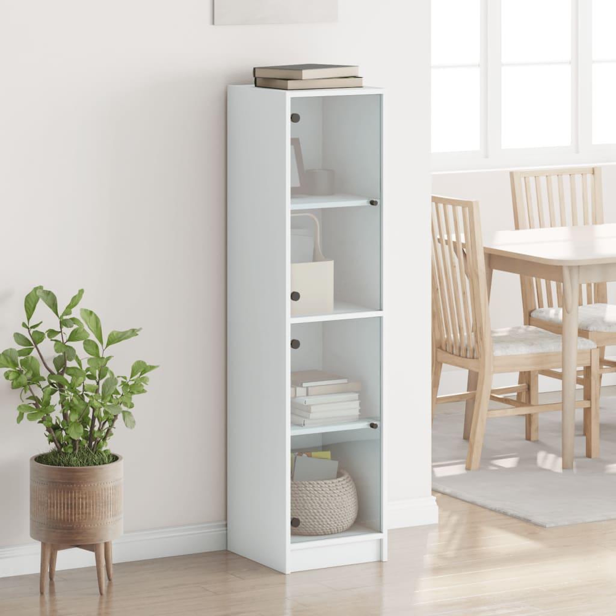 Voir la diapositive 3 : VIDAXL Buffet avec portes en verre blanc 35x37x142 cm