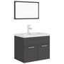 Voir la diapositive 2 : VIDAXL Ensemble de meubles de salle de bain Gris Agglomere