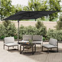 Voir la diapositive 1 : VIDAXL Parasol deporte avec mat en aluminium Noir 300x300 cm