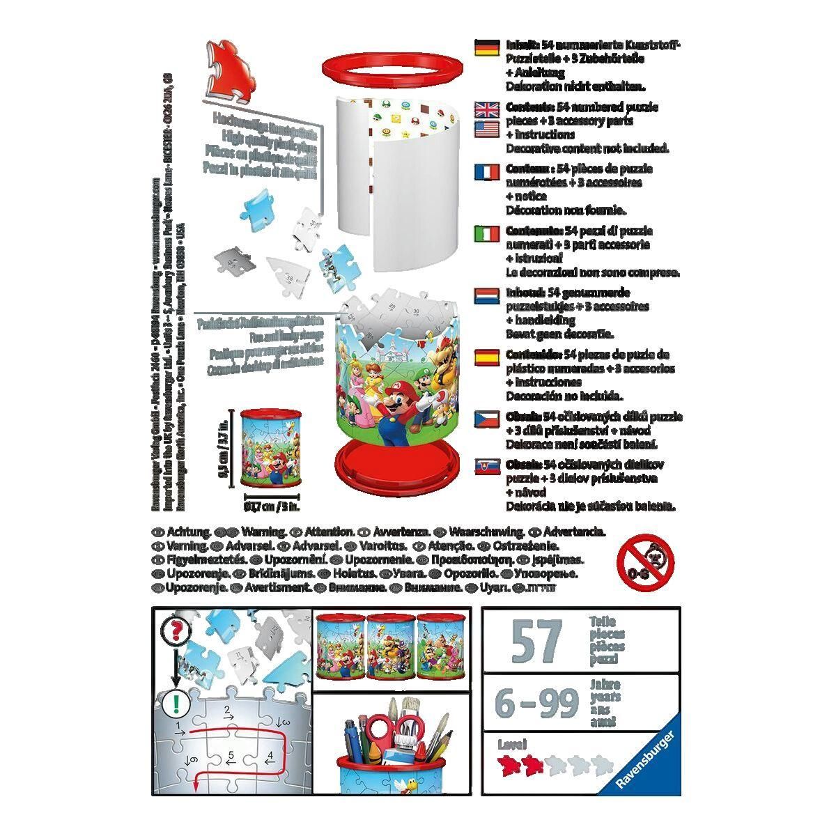 RAVENSBURGER Pot à crayons Ravensburger Super Mario design ludique multicolore