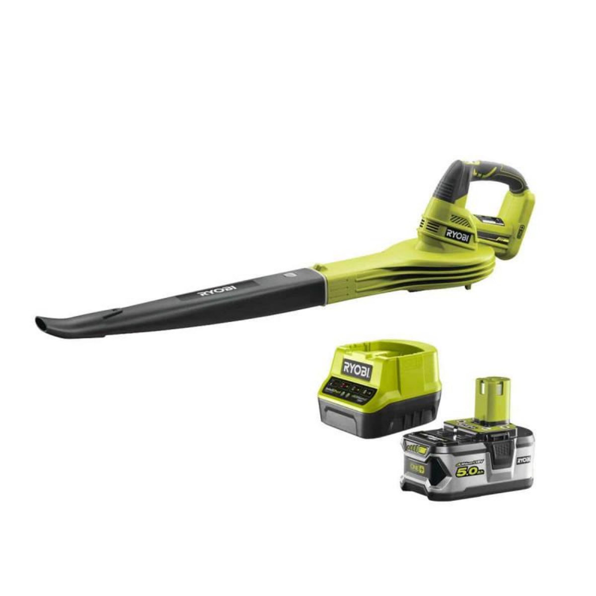 Ryobi Pack RYOBI souffleur 18V One+ OBL1820S - 1 batterie 5.0Ah LithiumPlus - 1 chargeur rapide 2.0Ah RC1