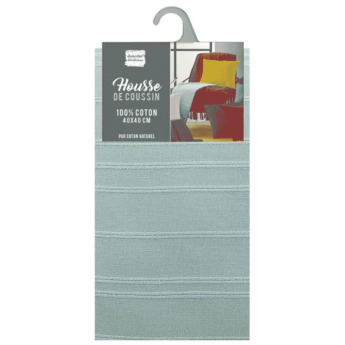 Paris Prix Housse de Coussin  Lilia  40x40cm Vert d'Eau