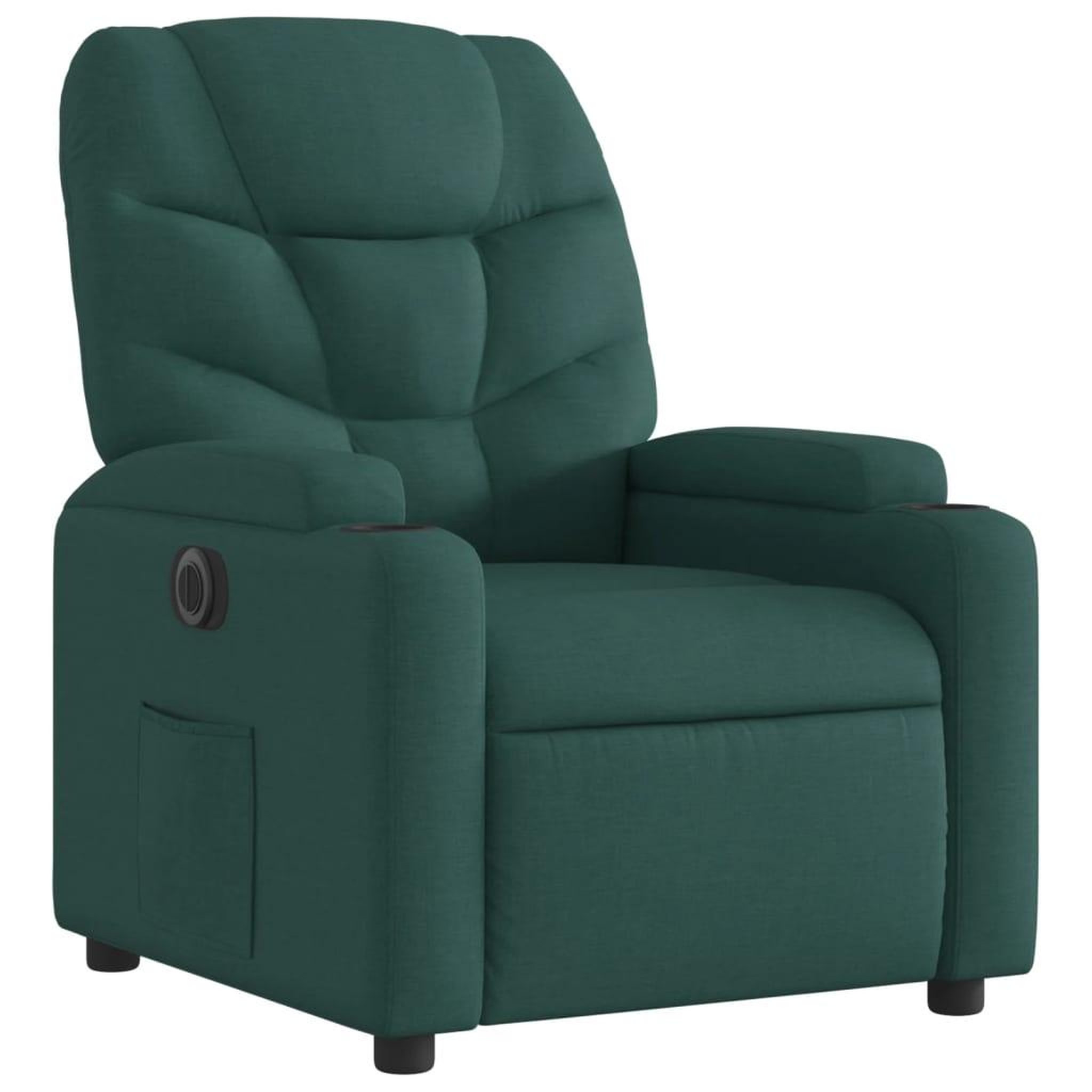 Voir la diapositive 3 : VIDAXL Fauteuil inclinable electrique Vert fonce Tissu