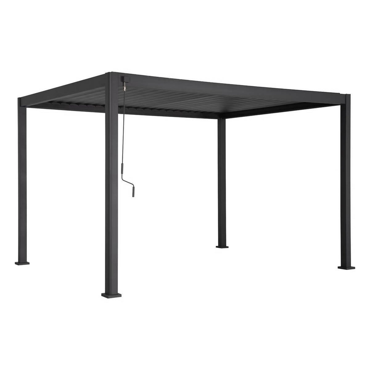 HESPERIDE Pergola bioclimatique Evora Graphite - 4 x 3 m - Hespéride