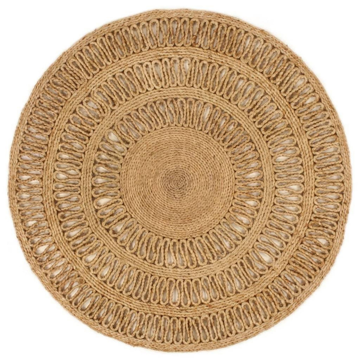 VIDAXL Tapis Jute tresse a la main 90 cm Rond