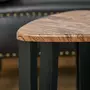 HOMCOM Ensemble de 3 tables basses gigognes encastrables style industriel piètements métal noir en épingle plateaux aspect bois de noyer