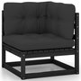 Voir la diapositive 3 : VIDAXL Salon de jardin 12 pcs avec coussins Noir Bois de pin massif