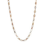L'ATELIER D'AZUR Collier Femme Trois Ors - Grains de Café Tricolores Jaune, Blanc et Rose