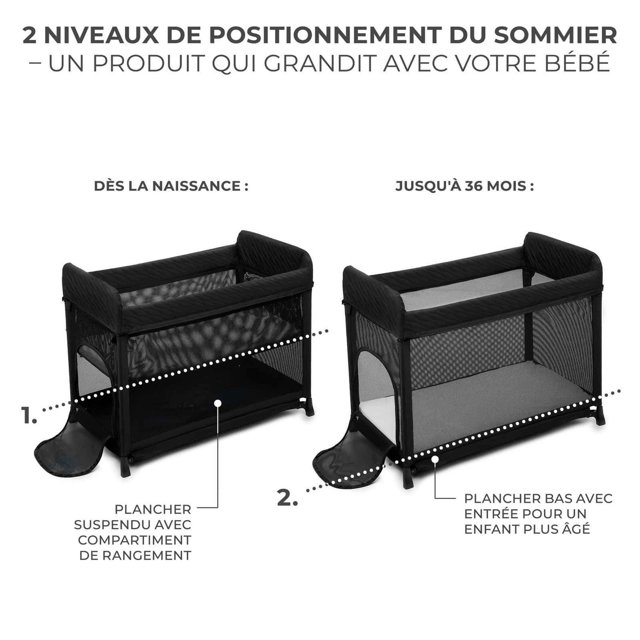 Voir la diapositive 5 : KINDERKRAFT Lit parapluie pliable à deux niveaux