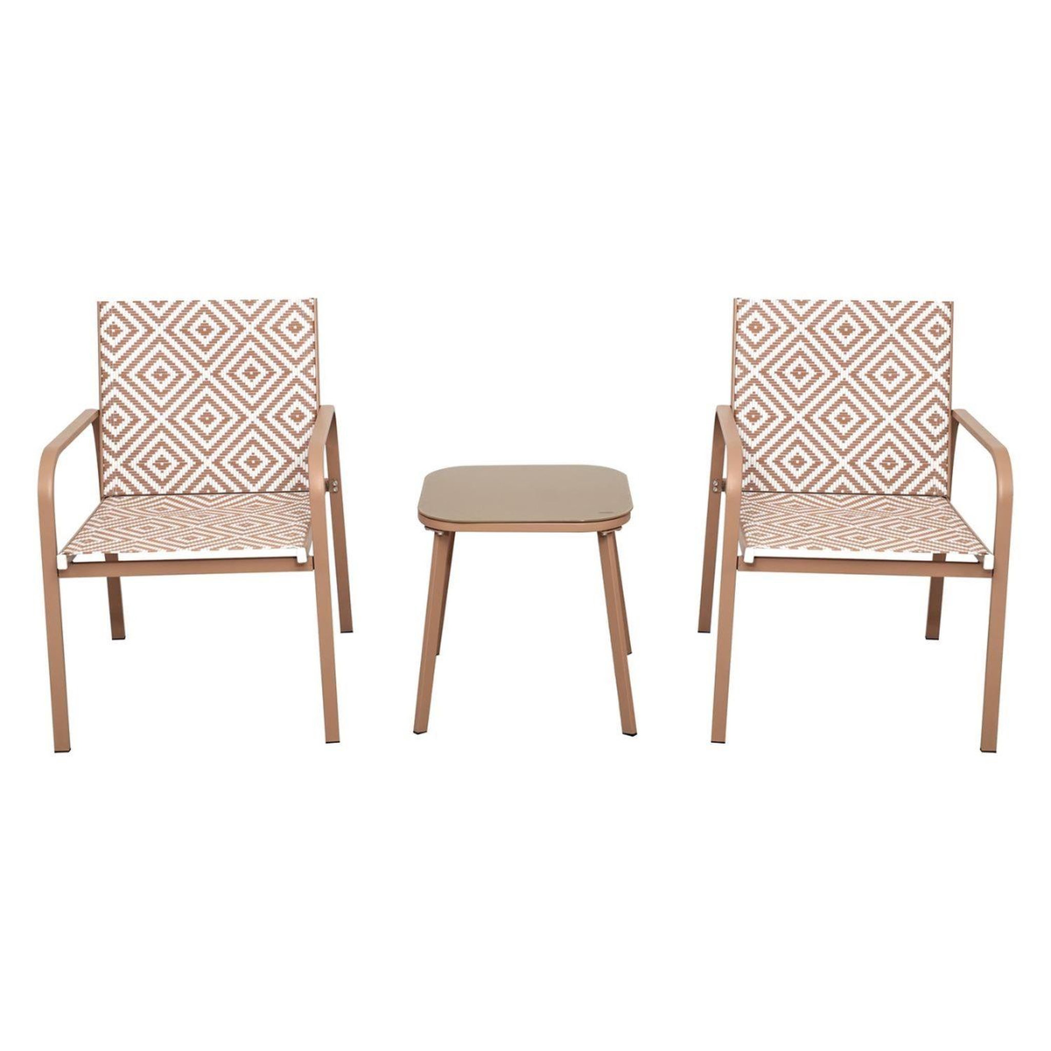Voir la diapositive 1 : The Home Deco Factory Salon de jardin en aluminium et texaline 2 places mexico