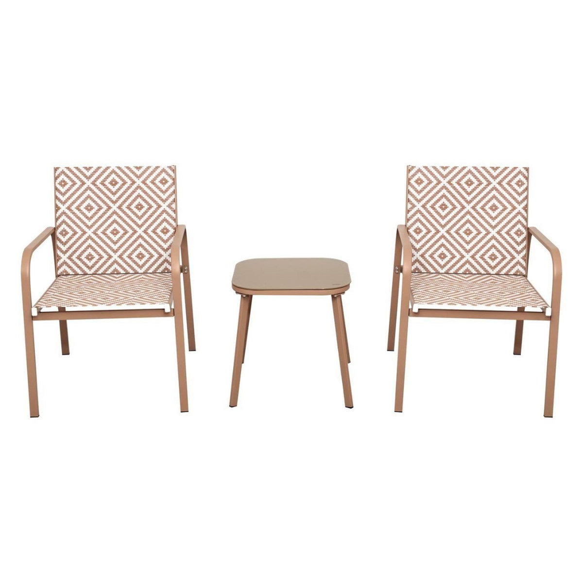 The Home Deco Factory Salon de jardin en aluminium et texaline 2 places MEXICO