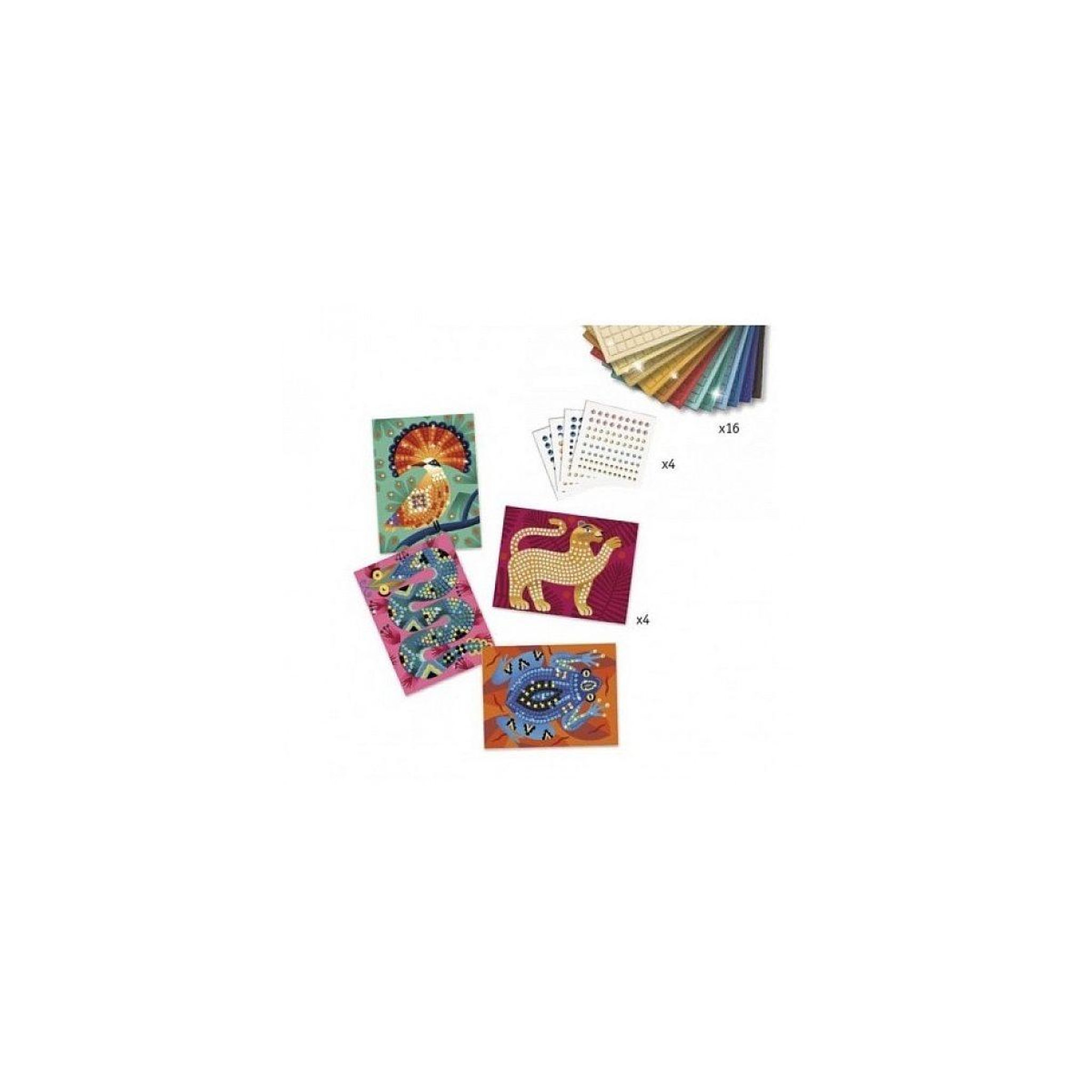 Voir la diapositive 2 : Djeco Coffret mosaiques au coeur de la jungle