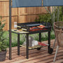 Voir la diapositive 2 : OUTSUNNY Barbecue à charbon sur pied double grille réglable 2 roues 2 étagères noir