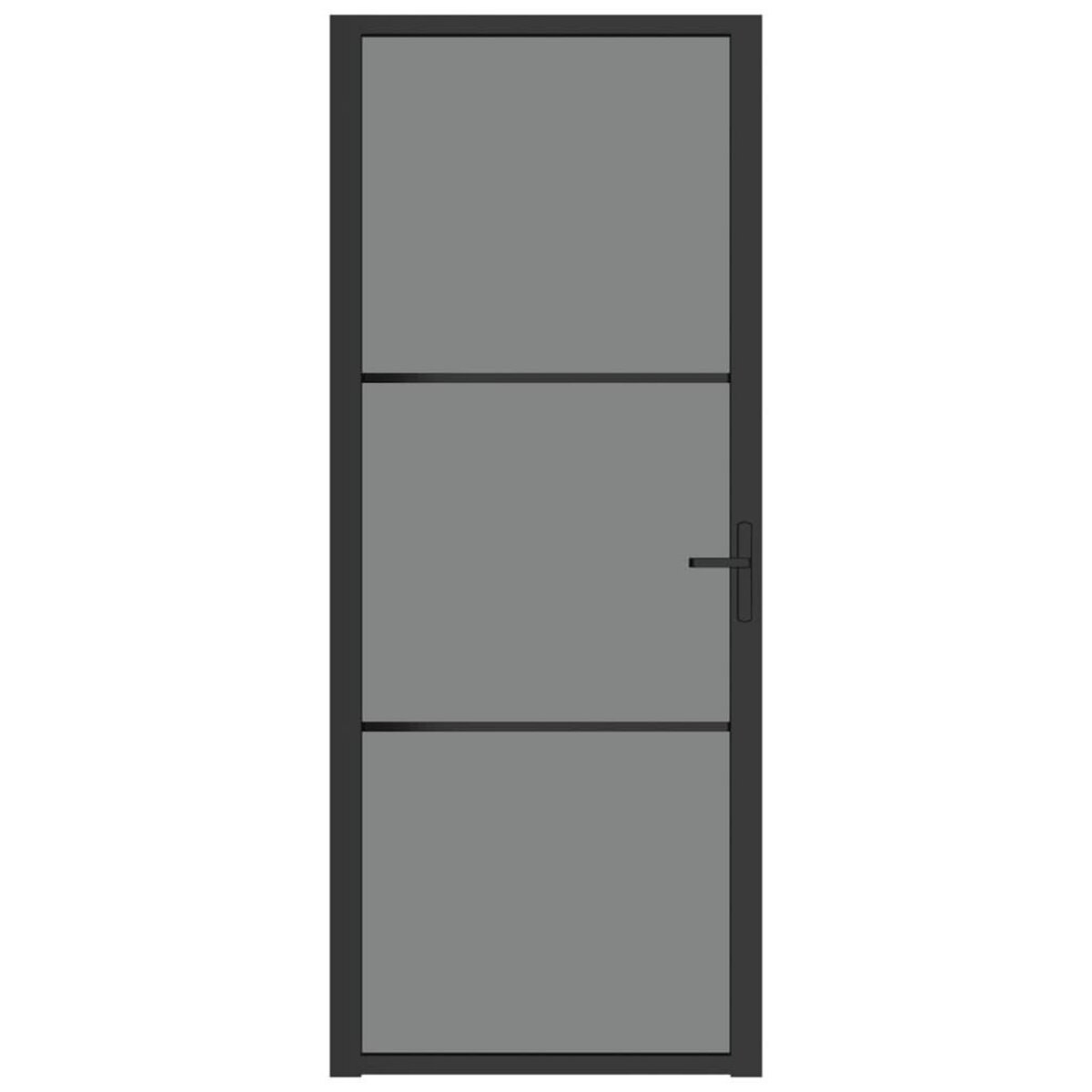 VIDAXL Porte interieure 83x201,5 cm Noir Verre ESG et aluminium