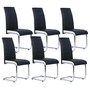 Voir la diapositive 1 : ID MARKET Lot de 6 chaises MIA noires liseré blanc pour salle à manger