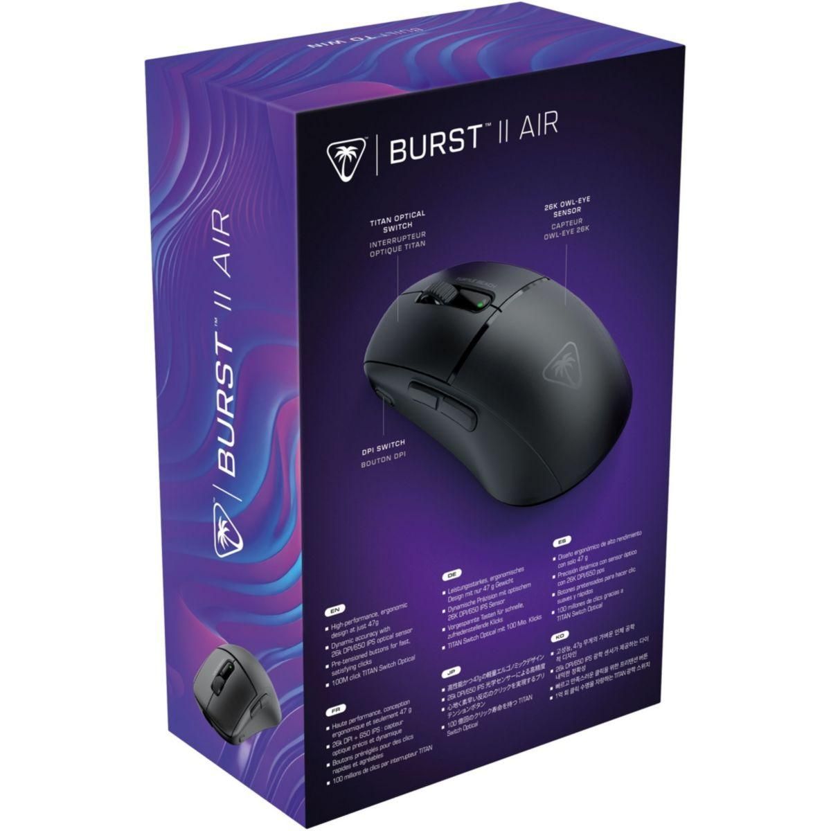 Turtle Beach Souris Gamer Sans Fil Burst II Air Noir