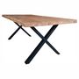 Voir la diapositive 3 : Table à manger 8 personnes en chêne massif finition huilée et pieds métal 200 cm PHILIPPINE
