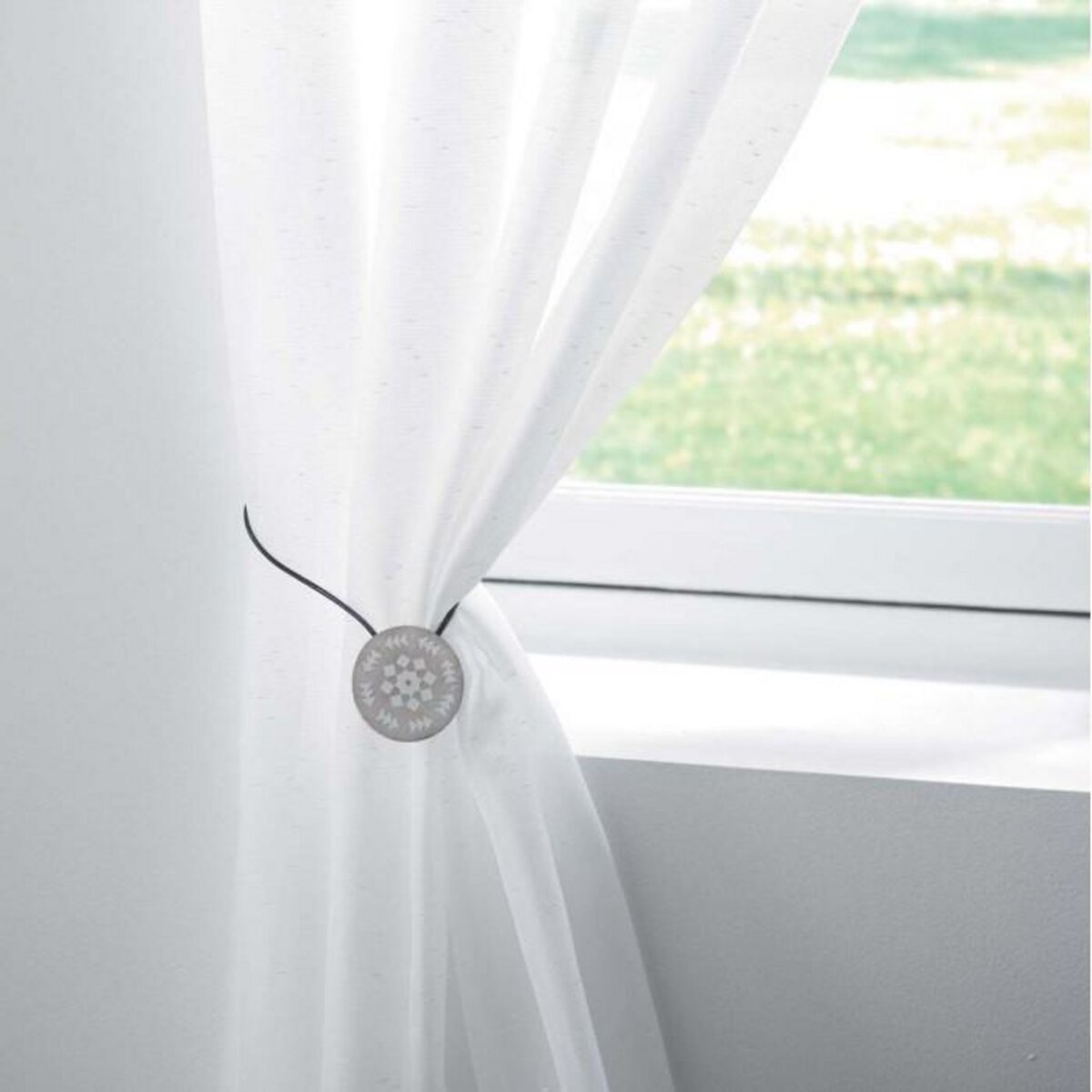 Paris Prix Embrasse de Rideau Aimantée  Helsinki  43cm Blanc