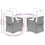 Voir la diapositive 6 : VIDAXL Ensemble a manger de jardin avec coussins 5pcs Beige poly rotin